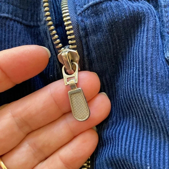 Vintage Corduroy Pelican Cove Navy Mid Length Jacket Sz M Grunge Military 90's - Picture 10 of 15